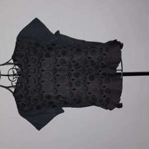 Capucci Black Pleat Ruffle Top